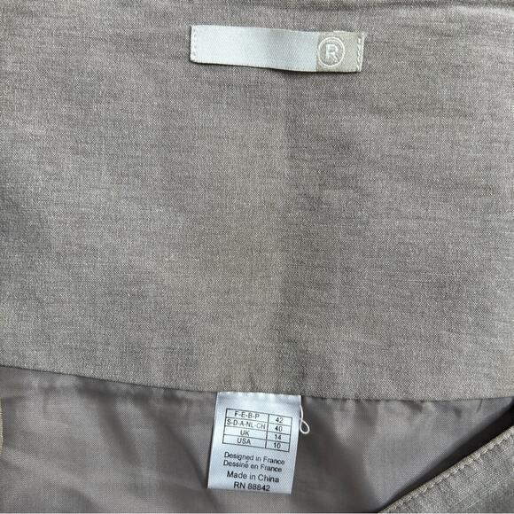 LA REDOUTE Faux Wrap Tulip Skirt Womens Size 14 Modest Office Professional Beige - Picture 7 of 8